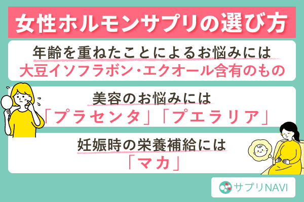 女性ホルモンサプリの選び方